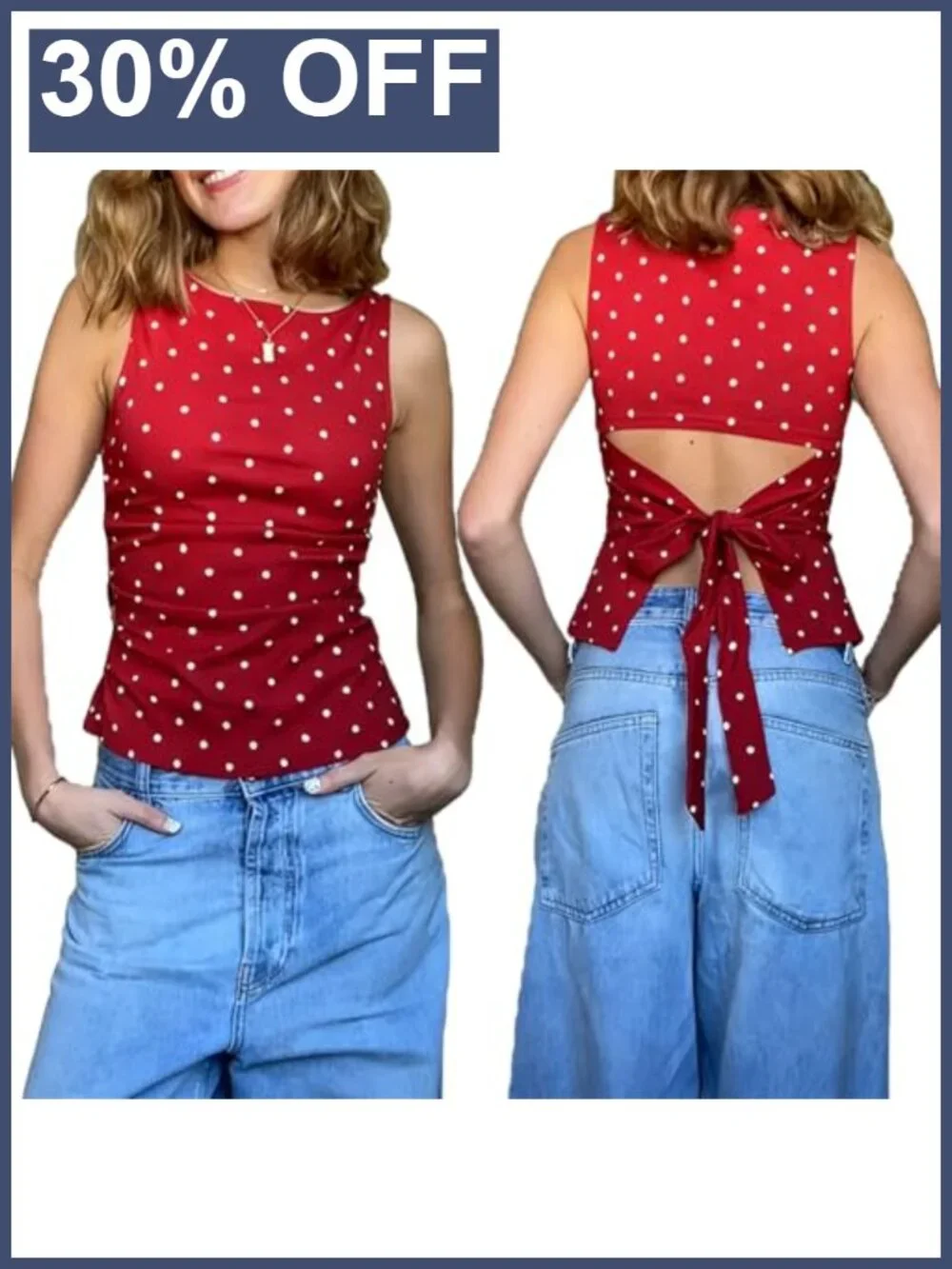 Women Y2k Polka Dots Boat Neck Tank Top Cute Sleeveless Slim Fitted Side Ruched